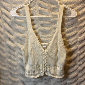 Jolie & Joy Crocheted Sweater Tank Top